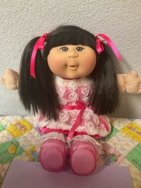 RARE VTG Cabbage Patch Kid Asian Girl Black Hair Brown Eyes JAAKS PA-07KB 2012